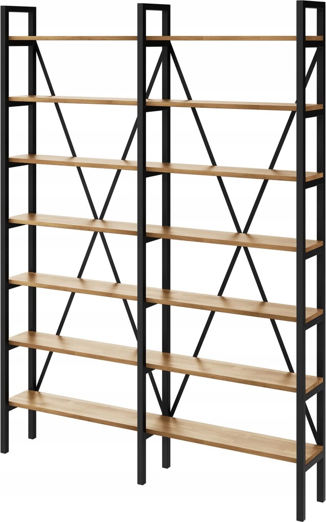 Regál Loft industriálny na knihy dub D7-20 200 cm