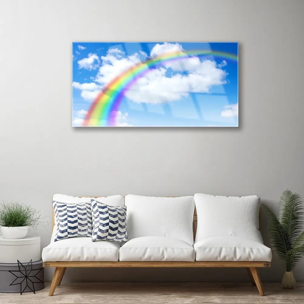 Obraz na akrylátovom skle Dúha nebo mraky príroda 100x50 cm