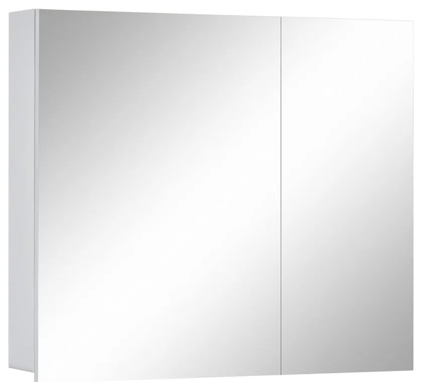 Biela nástenná kúpeľňová skrinka so zrkadlom Støraa Wisla, 80 x 70 cm
