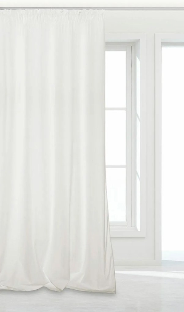 Velúrový záves SOFT VELVET biely na riasiacu pásku Rozmer: 140x300 cm