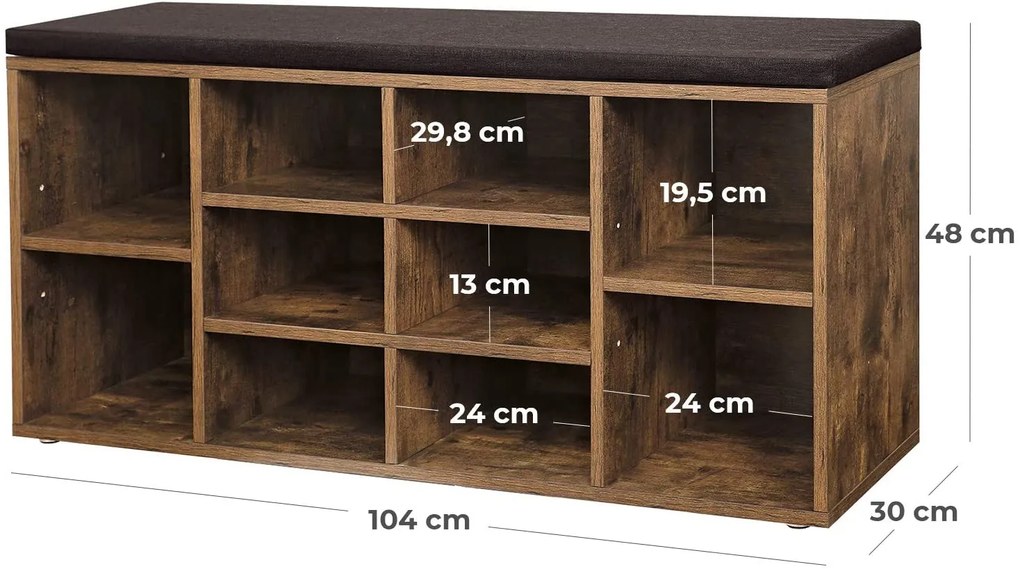 PreHouse Skrinka na topánky so sedadlom - LHS10BX