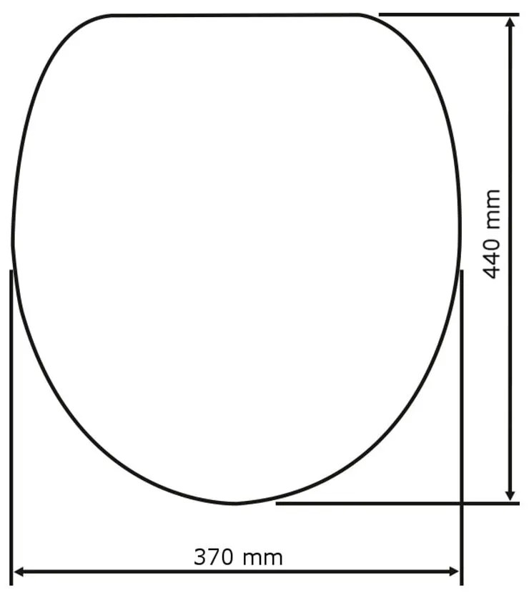 Biele WC sedadlo s jednoduchým zatváraním Wenko Kos, 44 × 37,5 cm
