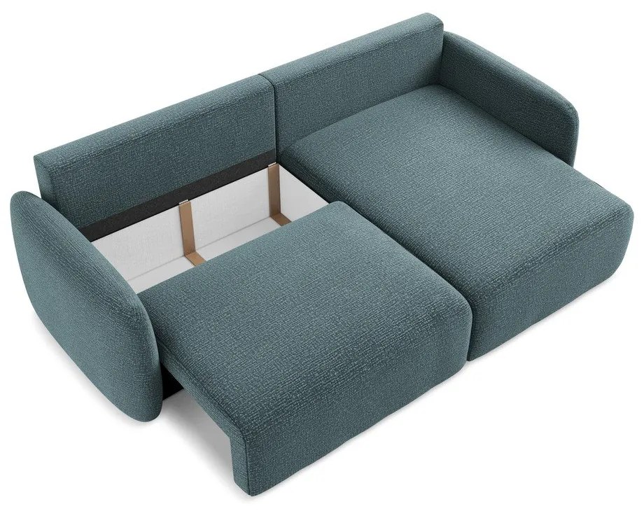 Tyrkysovomodrá rozkladacia/s úložným priestorom rohová pohovka (pravý roh) Kalena – Makamii