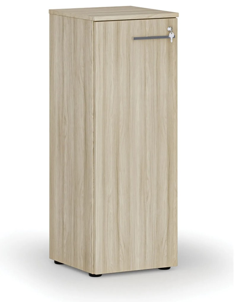 Nízka kancelárska skriňa s dverami PRIMO WOOD, 400 x 420 x 1087 mm, dub prírodný