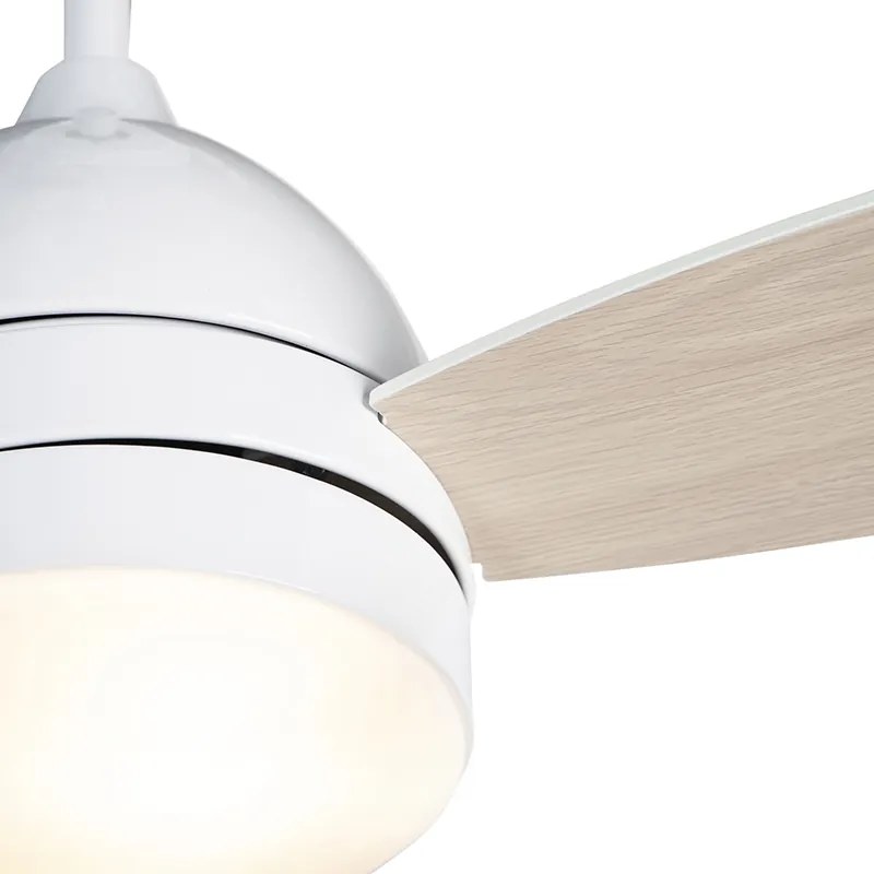 Stropný ventilátor biely s drevenou potlačou 96 cm s diaľkovým ovládaním - Rotar