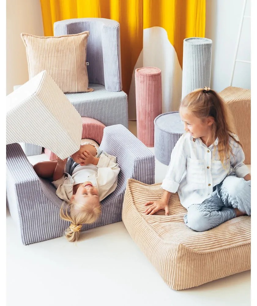 Modré menčestrové penové ihrisko 75x49x37 cm Rainbow Montessori – Wigiwama