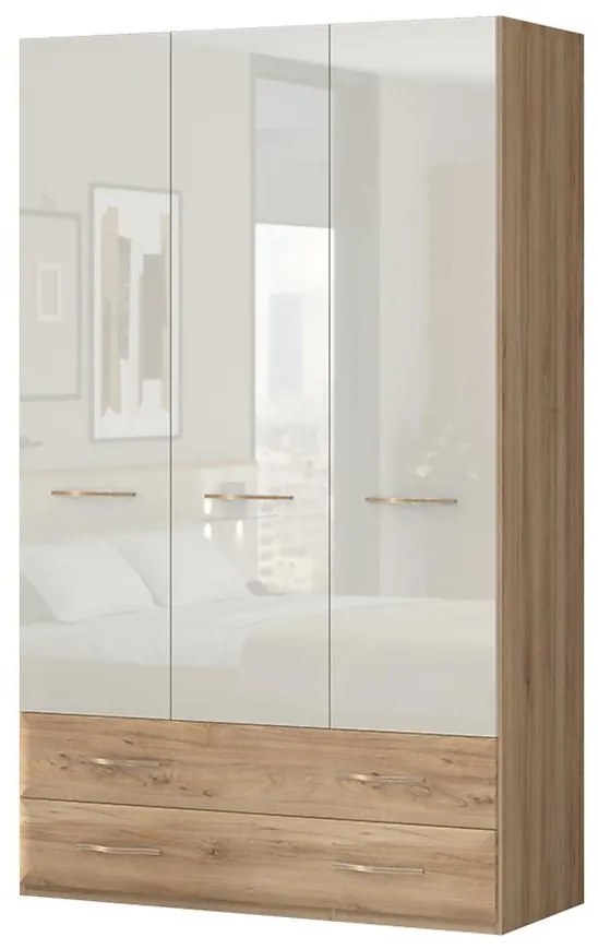 Skriňa 3d2s Gala lakované p32/gl pacific walnut/beige