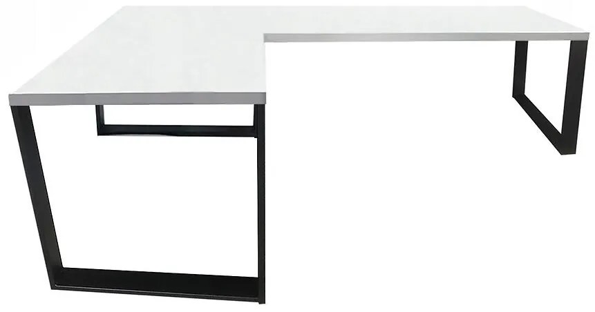 Písací Stôl Roh. Loft Low Biely 240x160x3,6 Model 0