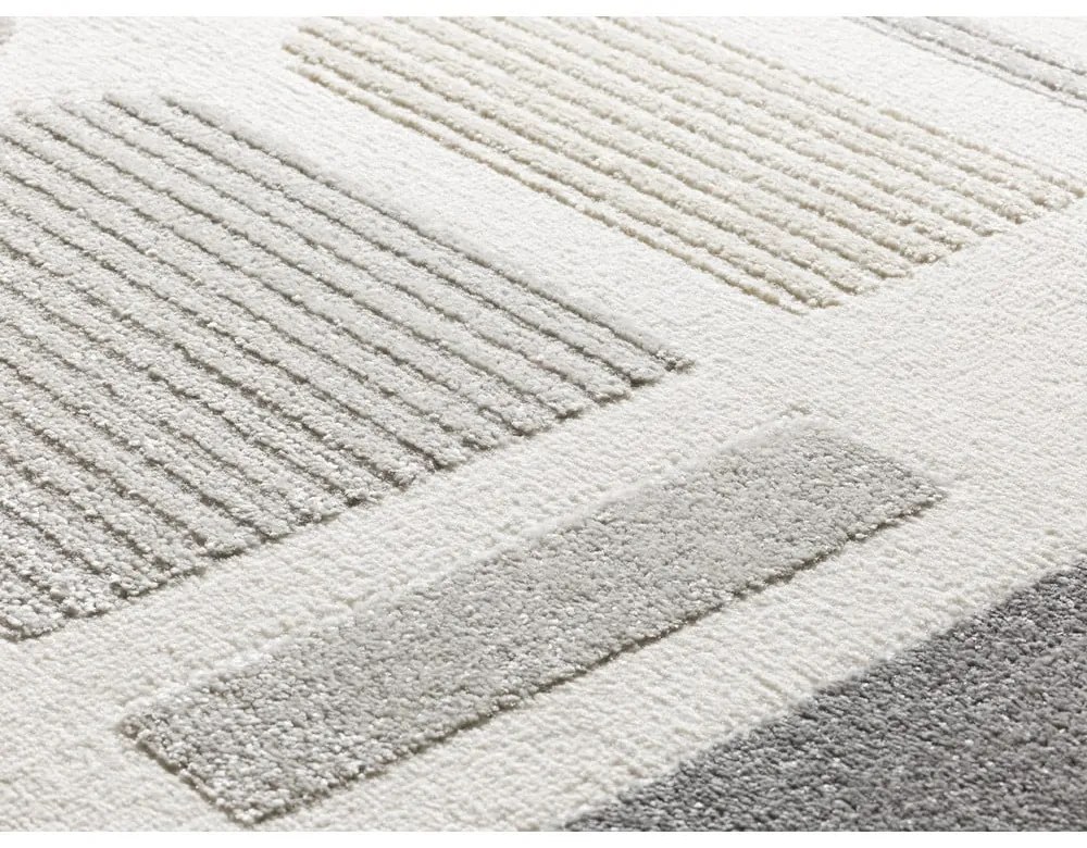 Koberec vo svetlosivej a slonovinovej farbe 200x290 cm Flora – Universal