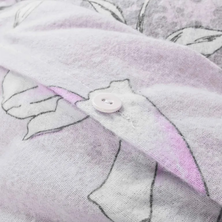 Flanelové obliečky Violet EMI, Štandardný set jednolôžko obsahuje 1x 140x200 + 1x 70x90