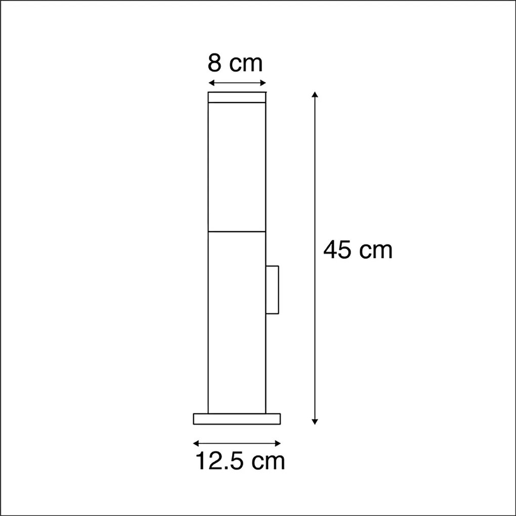 Vonkajšia lampa oceľ vrátane objímky IP44 - Malios so zemným kolíkom a káblovou objímkou