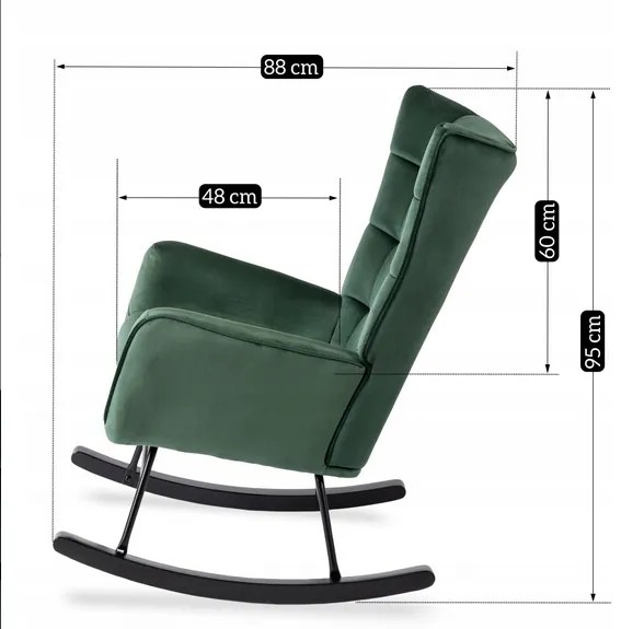 Kreslo ANTONIO hojdacie, zelené