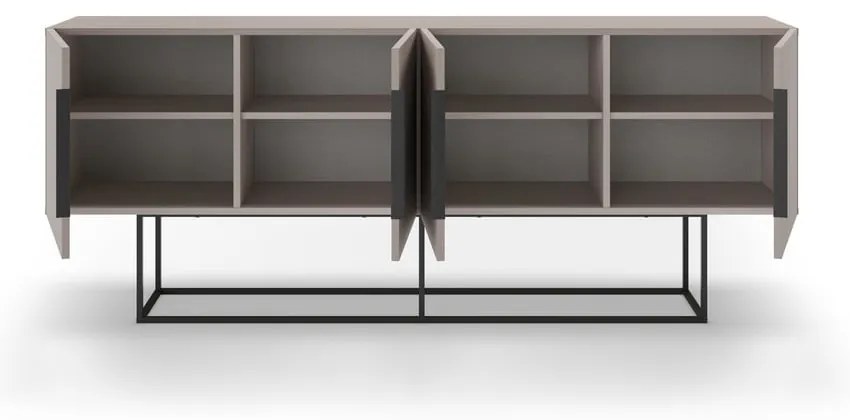 Sivo-béžová nízka komoda 200x80 cm Titan – Marckeric
