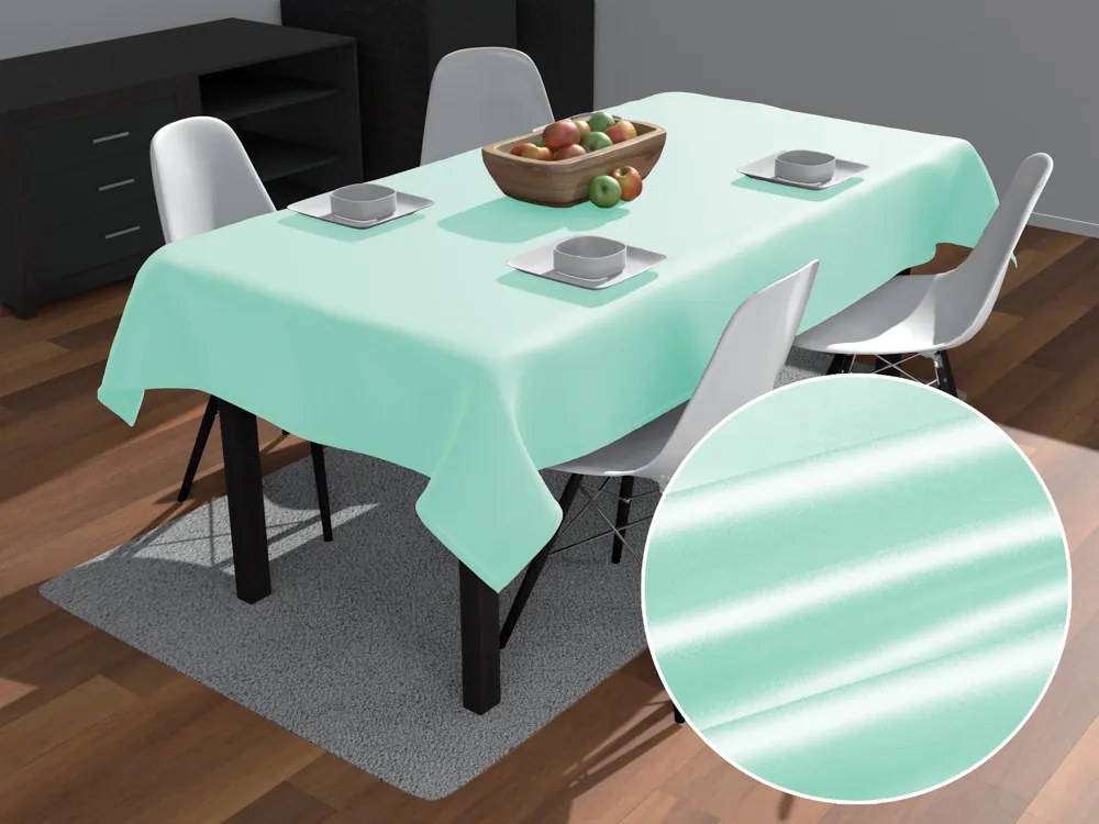 Biante Saténový obdĺžnikový obrus polyesterový Satén LUX-059 Svetlo mintový 100x140 cm