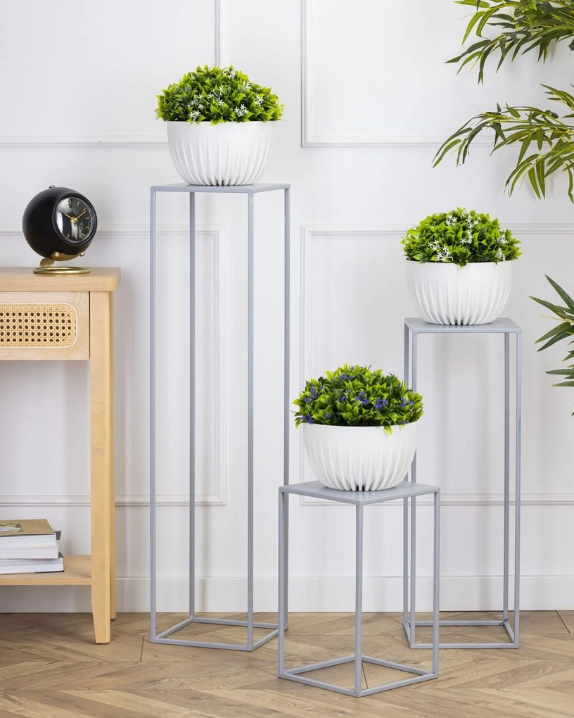 STOJAN NA KVETINÁČ SIMPLE 100X24X24 CM SIVÁ