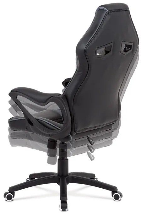 BONTEC Herné stoličky, hojdací mechanizmus, čierna ekokoža, KA-G406 GREY Farba: Čierna