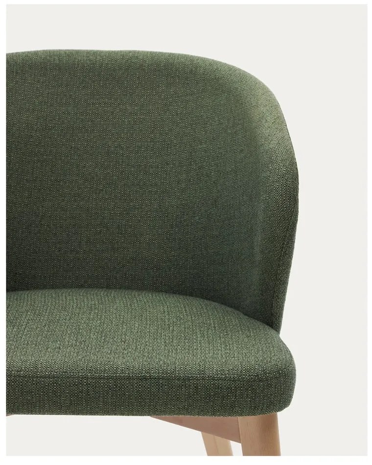 Tmavozelené čalúnené jedálenské kreslo Darice – Kave Home