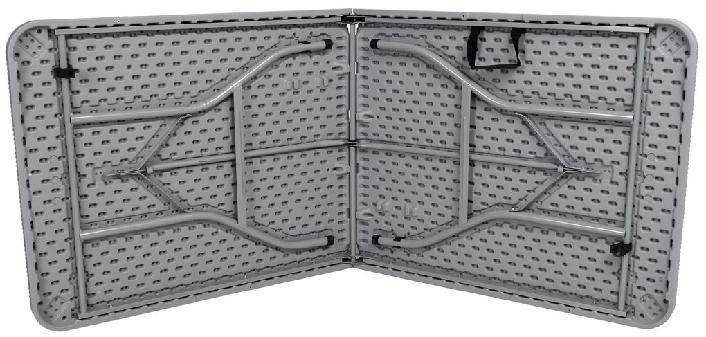 ShopJK SKLADACÍ STÔL 180 CM RATTAN ŠEDÝ