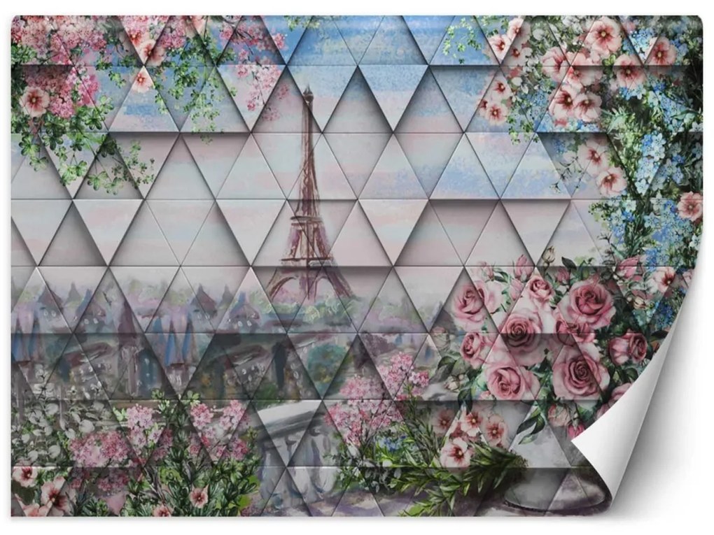 Fototapeta, Eiffelova věž Paříž 3d - 200x140 cm