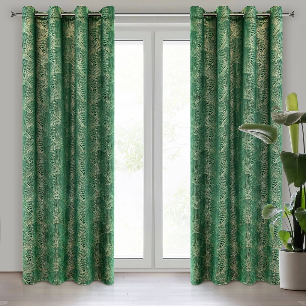 ZATEMŇOVACÍ ZÁVES NA KRÚŽKOCH PIERRE CARDIN GOYA 140X250 CM ZELENÁ