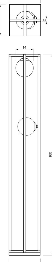 Stojacia lampa Diego, 2x biele sklenené tienidlo, b
