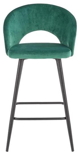 Barová stolička LEO – zamat, viac farieb Zelená