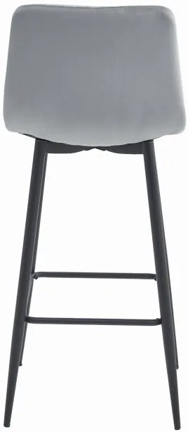 Set štyroch barových stoličiek NADO zamatové strieborné (čierne nohy) 4 ks
