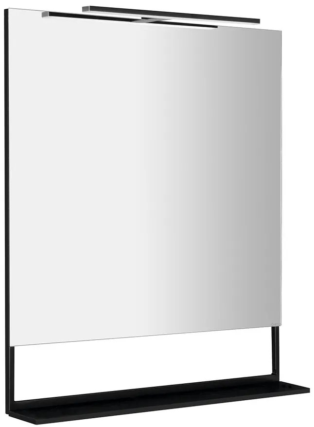 Sapho Sapho, ERUPTA zrkadlo s poličkou a LED osvetlením 80x80x12cm, čierna matná, ERU335