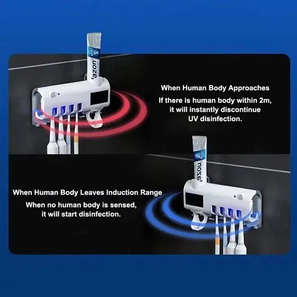 Zaparkorun Solárny nástenný sterilizátor zubných kefiek - Bielá