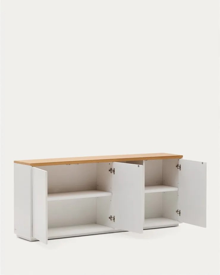 Biela komoda v dekore duba 180x75x36 cm Abilen – Kave Home