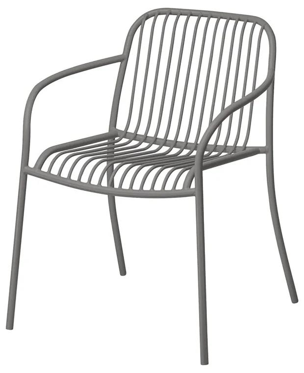 Blomus Záhradná stolička s podrúčkami YUA tmavo šedá 2