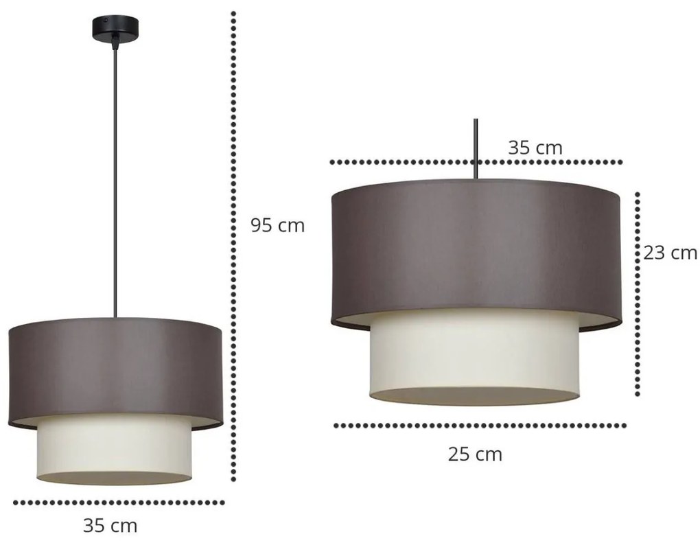 Závesné svietidlo MEDIOLAN, 1x textilné tienidlo (výber z 3 farieb), (výber z 3 farieb konštrukcie)