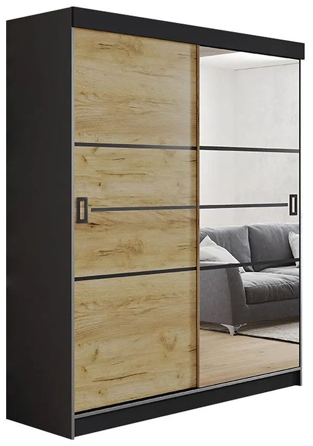 Skriňa Retro 138 4L grafit/ Dvierka craft