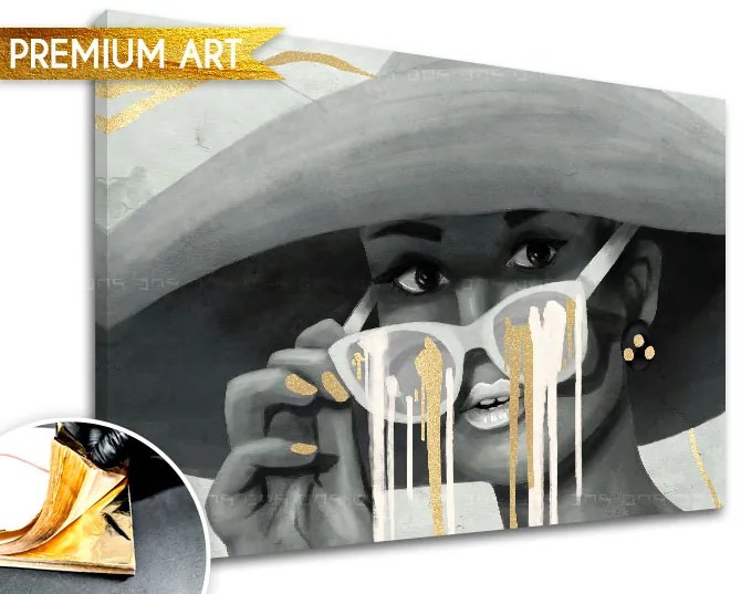 Obrazy na plátne - PREMIUM ART – Žena v klobúku | rôzne rozmery