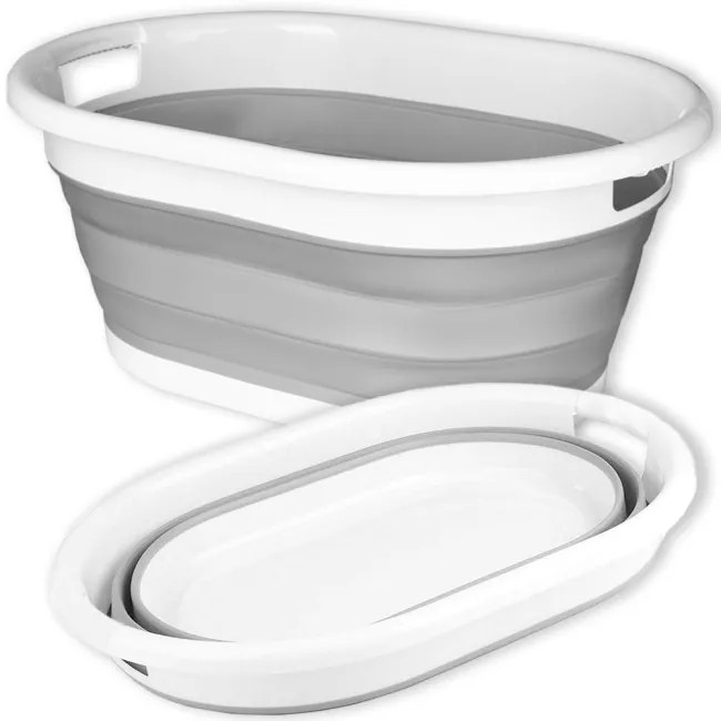 Kôš na bielizeň AIDA COMPACT sivý / biely 25 l
