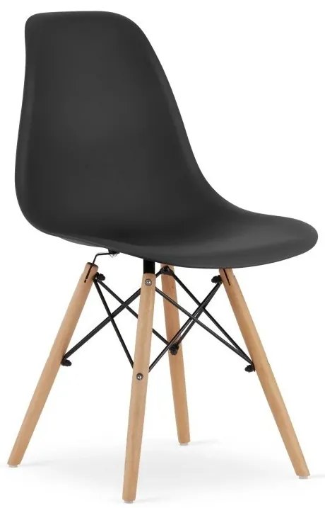 Jedálenská zostava TODI 80cm okrúhly stolový set čierny + 4 stoličky OSAKA čierne