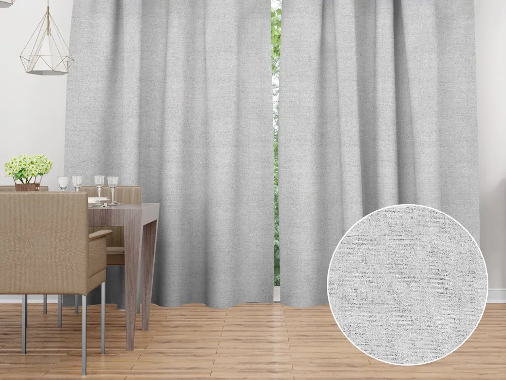 Biante Dekoračný záves Porto PRT-003 Sivá režná - šírka 130 cm 130x200 cm