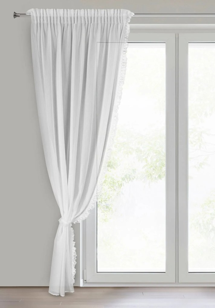 ZÁCLONA NA PÁSKE ELENA, SADA 2 KS 140X270 CM BIELA