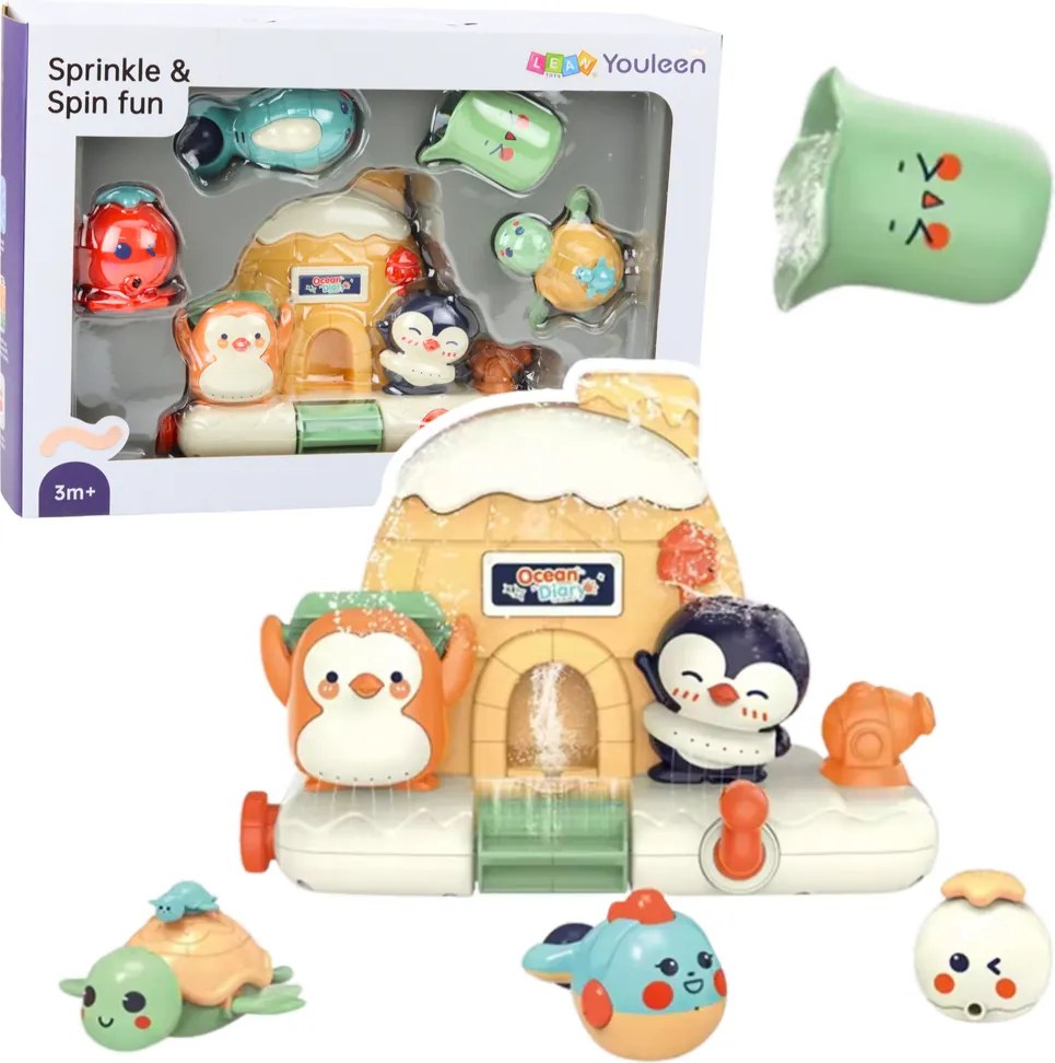 LEAN Toys Interaktívna sada hračiek do kúpeľa s morskými zvieratami pre batoľatá
