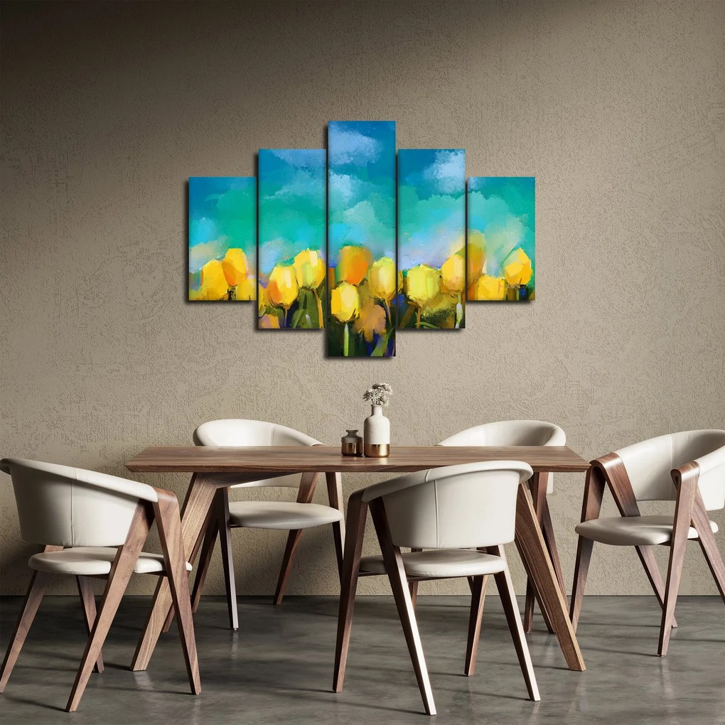 Obraz žltých tulipánov (150x105 cm)