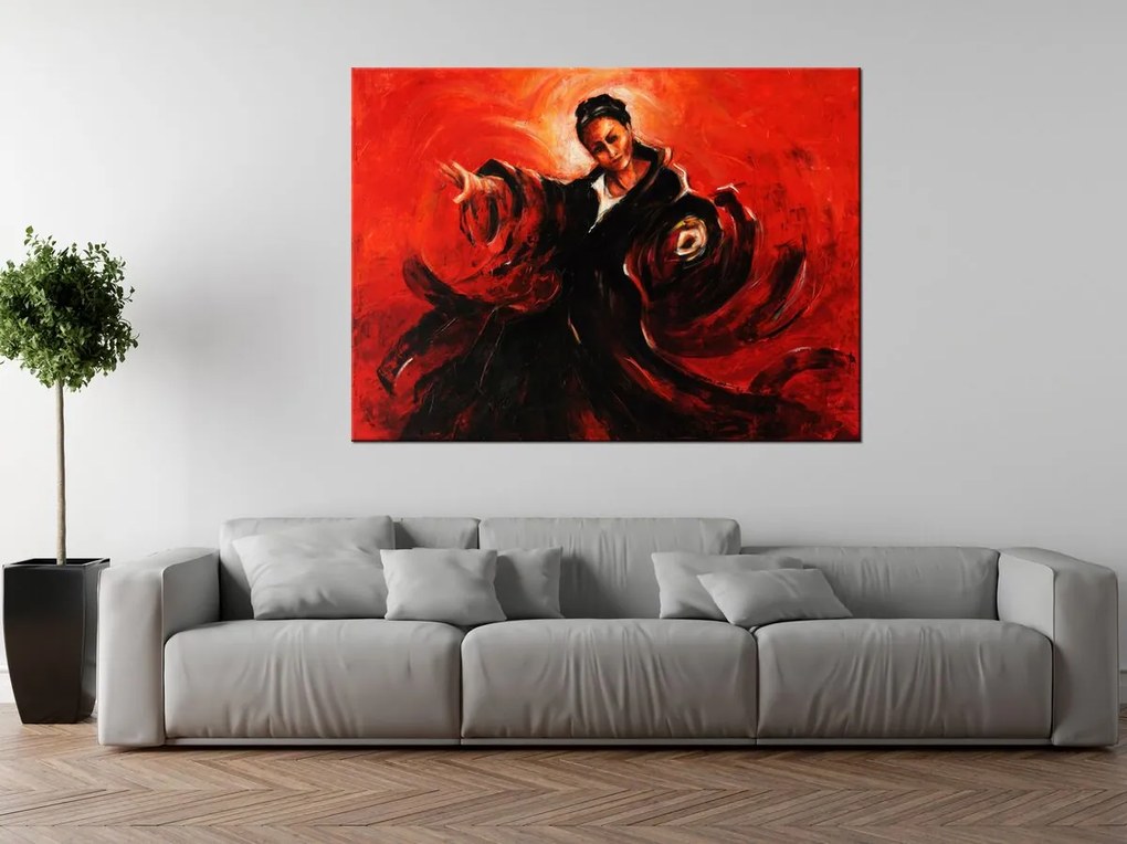 Gario Ručne maľovaný obraz Španielska tanečnica Rozmery: 120 x 80 cm