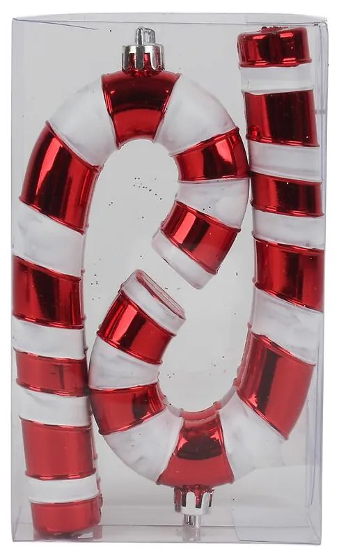 Vianočná guľa cukrová palička 4 ks 13,5 cm 48531