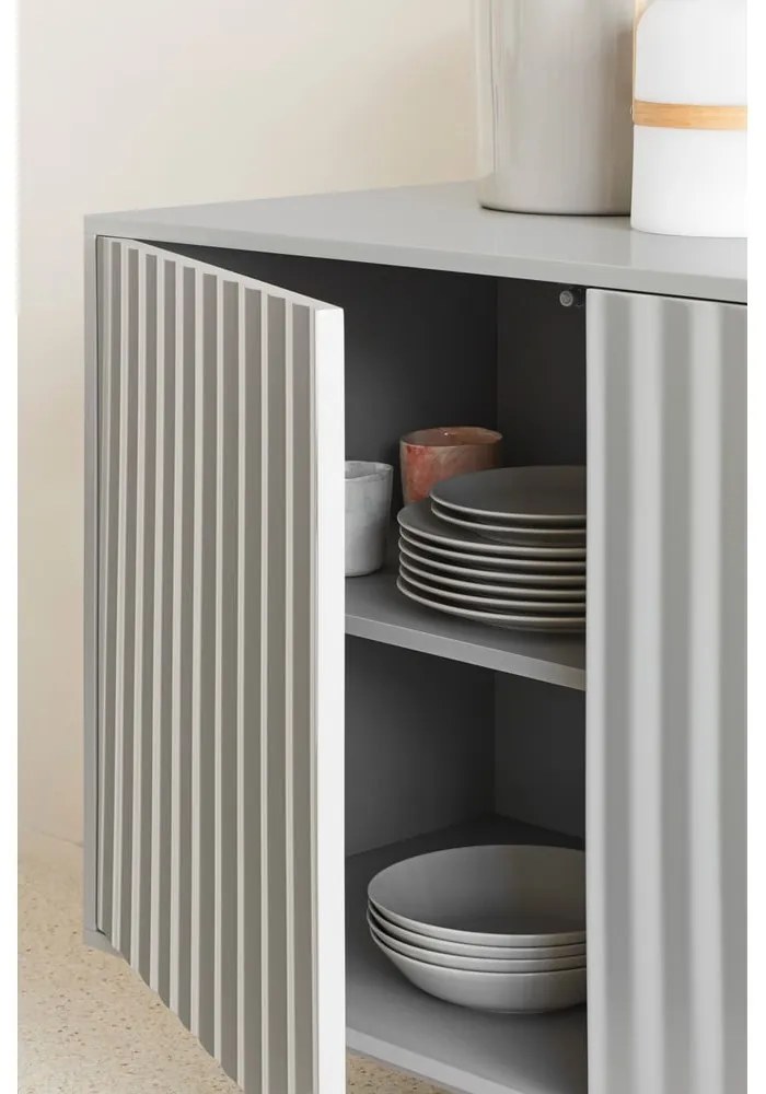 Sivá nízka komoda 159x80 cm Sierra – Teulat