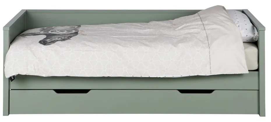 Zelená jednolôžková posteľ 90x200 cm Nikki – WOOOD