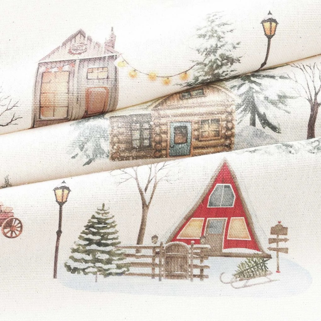 Goldea vianočný behúň na stôl valencia - zimné prázdniny 20x140 cm