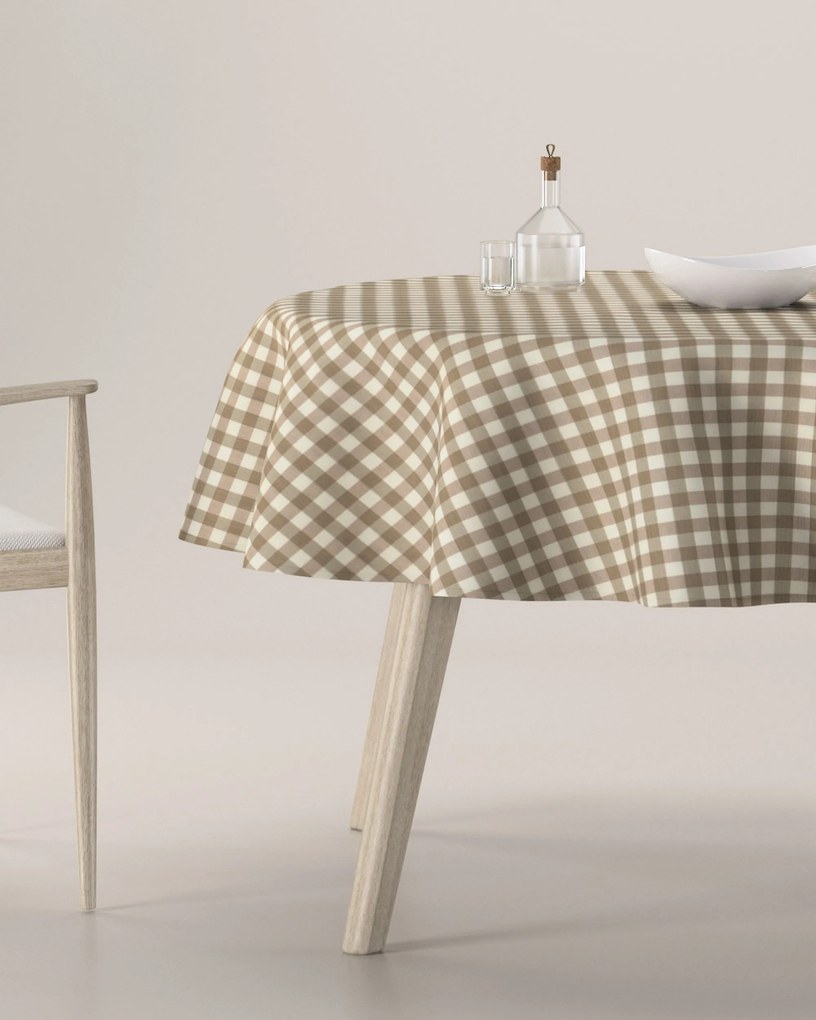 Obrus okrúhly farba produktu béžová látka vzorované