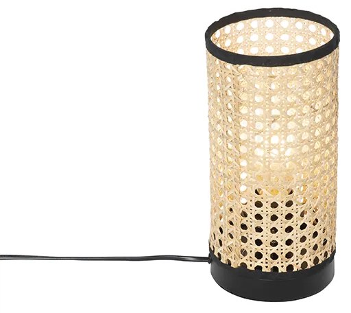 Rustikálna stolná lampa z ratanu - Kata