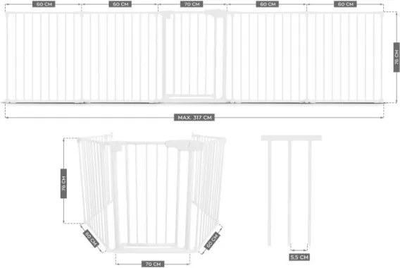 Bezpečnostná zábrana 2v1 Guardian 6.0 biela