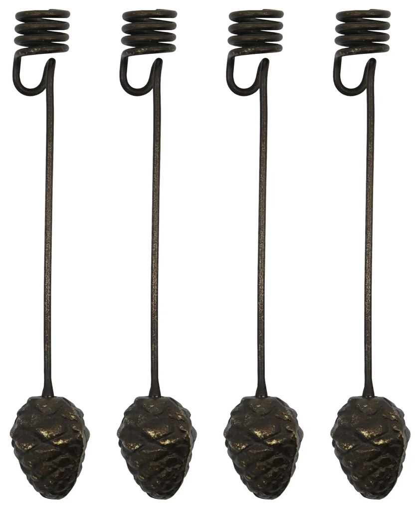 House Doctor Závesný svietnik na stromček Mini cone Antique brown – set 4 ks