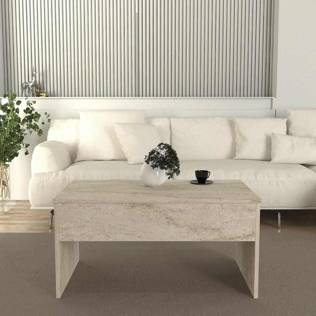 Konferenčný stolík Akilli Travertine